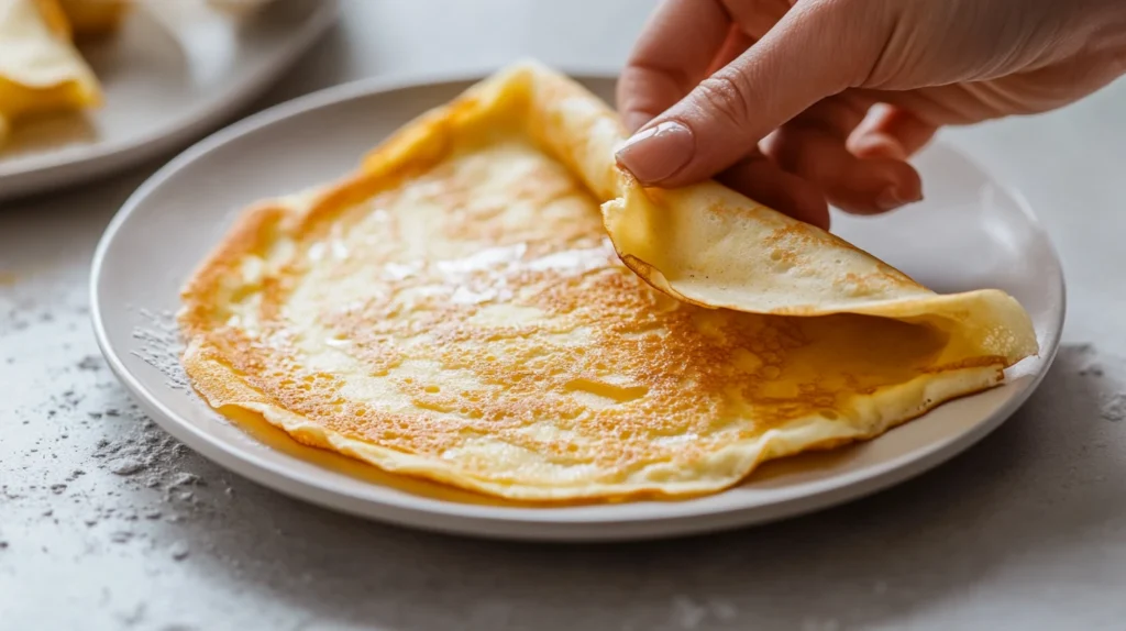 une crêpe cuite au micro-ondes